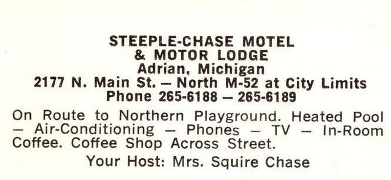 Steeplechase Motel (Steeple-Chase Motel, Spotted Cow) - Postcard